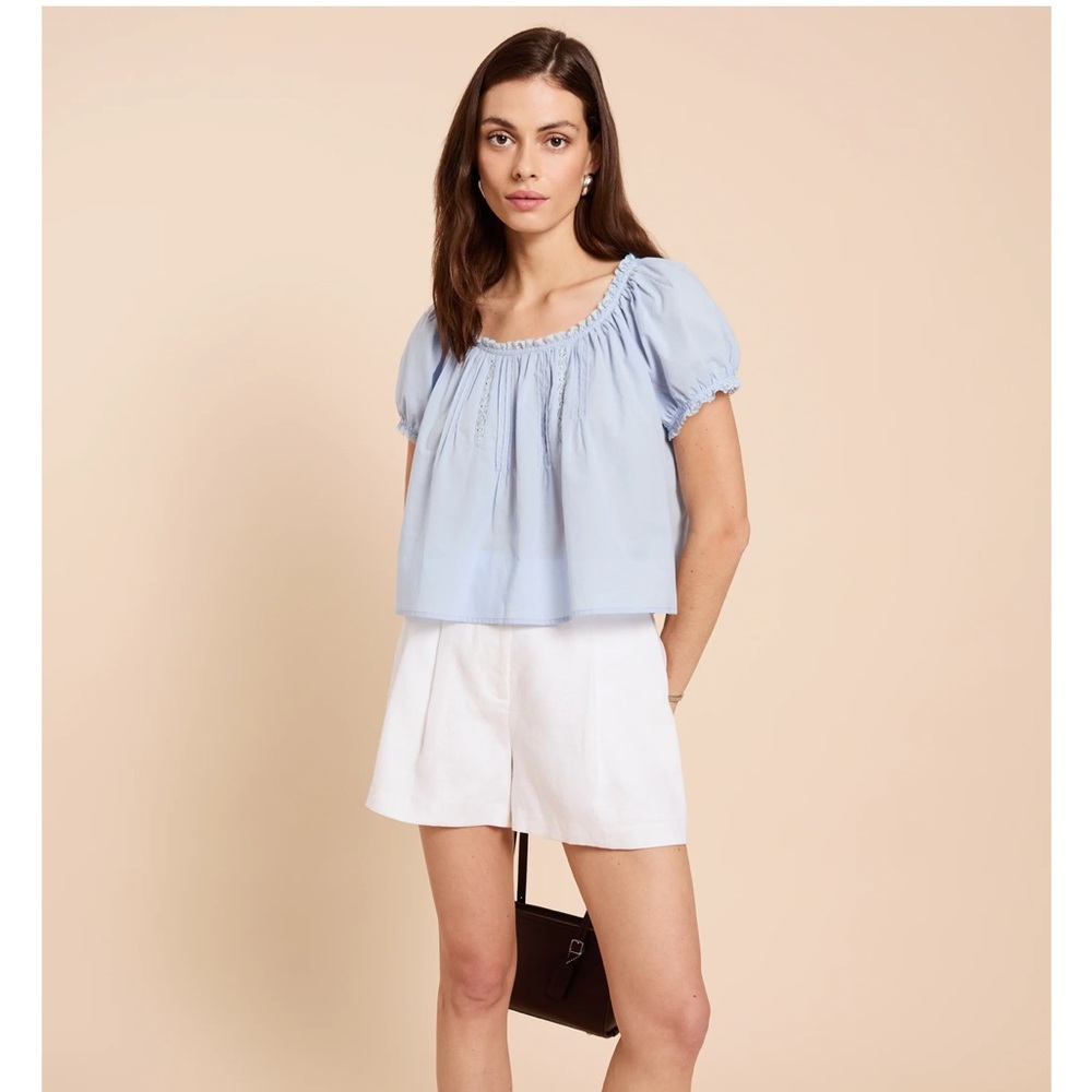 NWT Few Moda Isaline Blue Cotton Top size XS